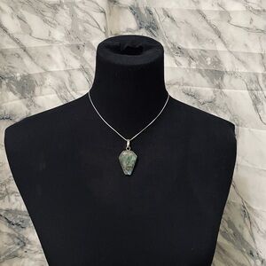 Silver Laborite Crystal Necklace